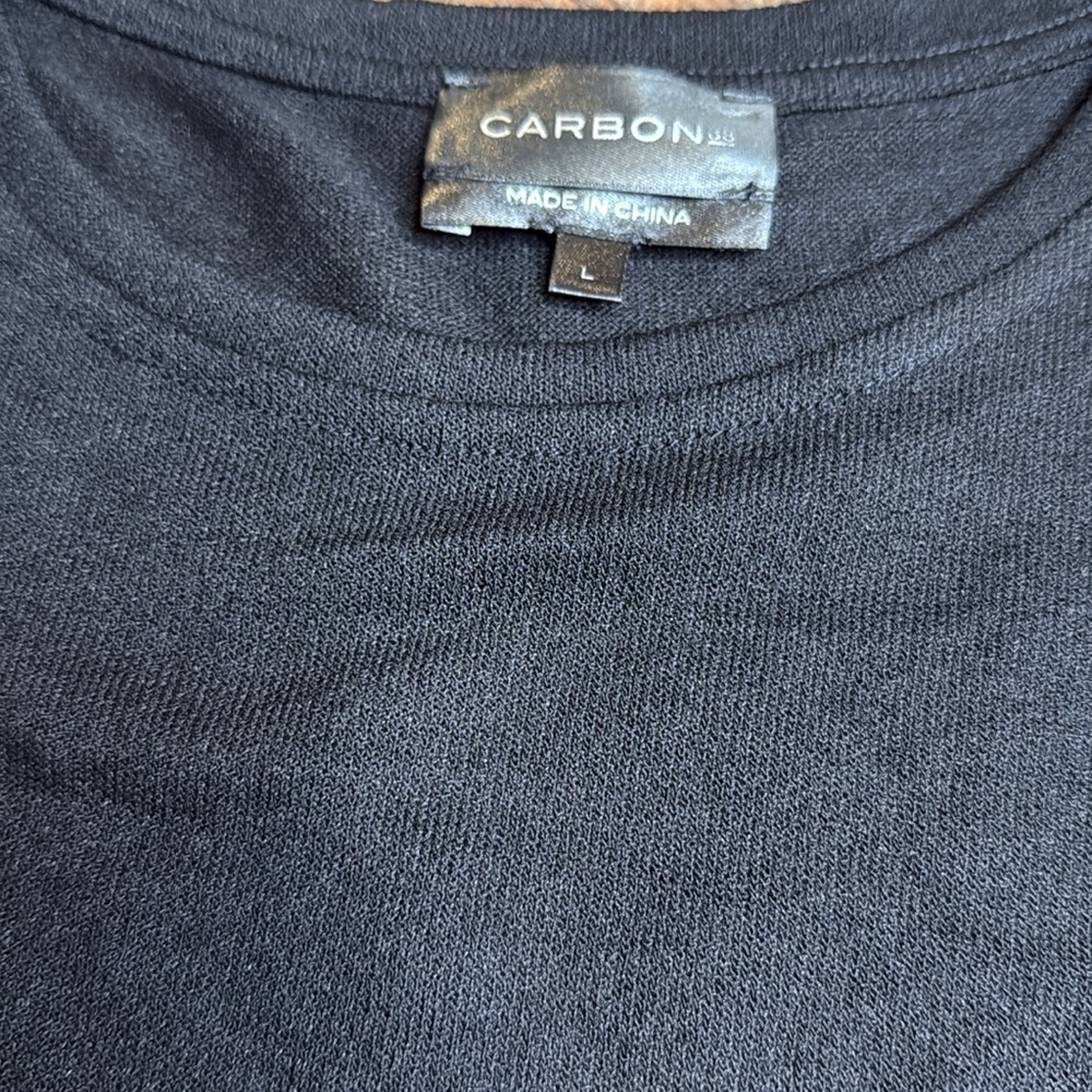 Carbon 38 faux diamond sleeve black top large new - Picture 4 of 7